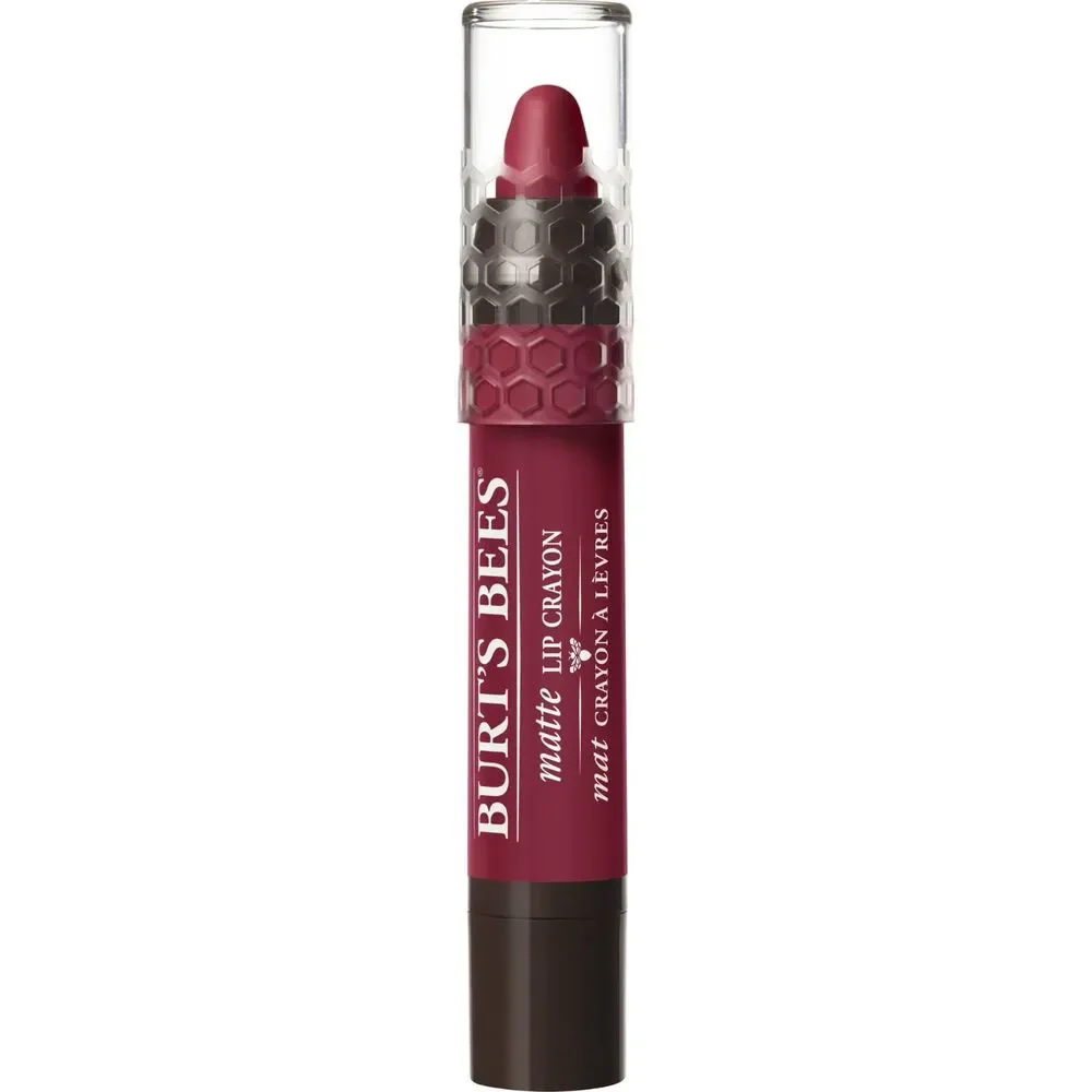 Burt's Bees Matte Lip Crayon Napa Vineyard, deep berry-toned crimson red